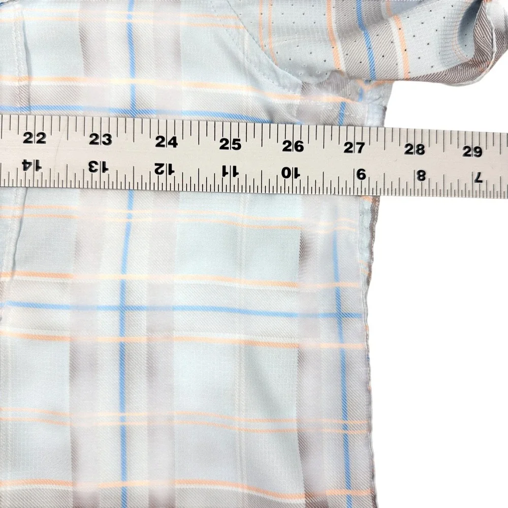 Huk Performance Fishing Shirt 2XL Blue Plaid Long Sleeve Button Down‎ Vented